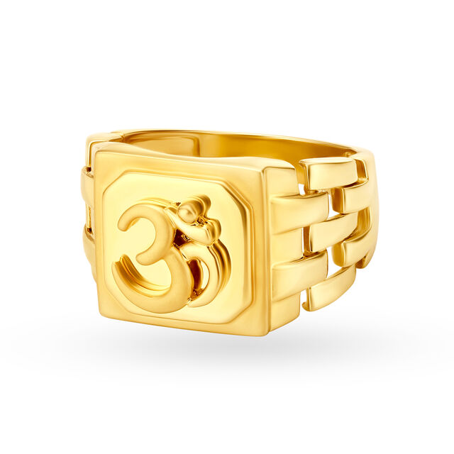 Splendid 22 Karat Yellow Gold Om Finger Ring,,hi-res 2