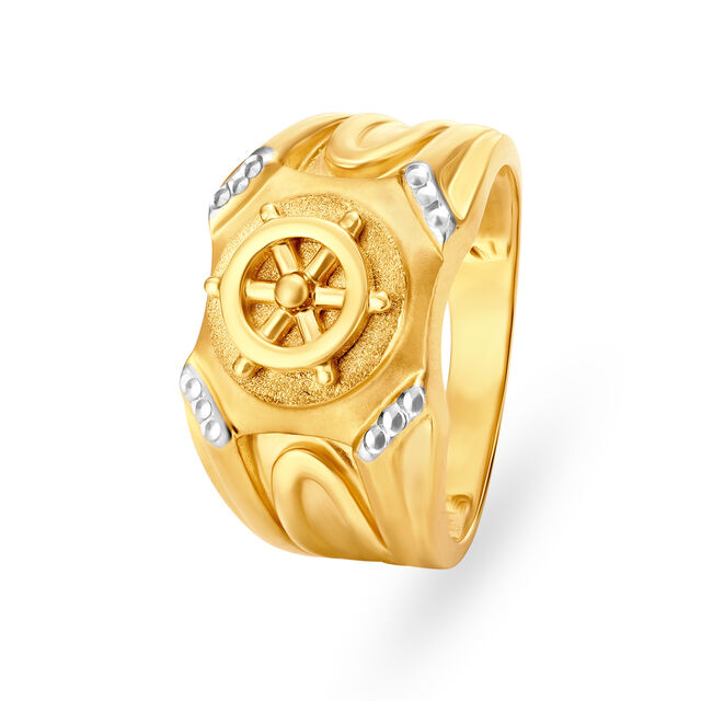 Dapper 22 Karat Yellow Gold Nautical Finger Ring,,hi-res 
