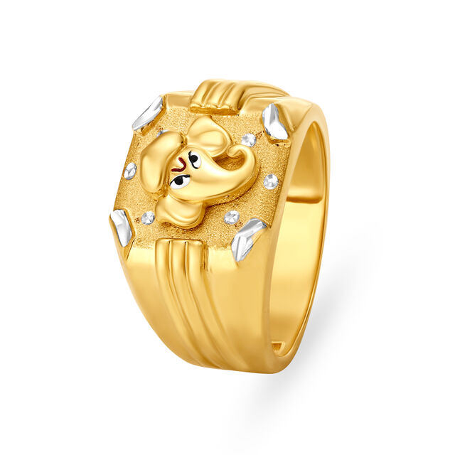 Religious 22 Karat Yellow Gold Lord Ganesha Finger Ring,,hi-res
