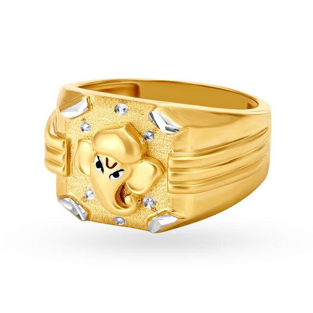 Religious 22 Karat Yellow Gold Lord Ganesha Finger Ring,,hi-res