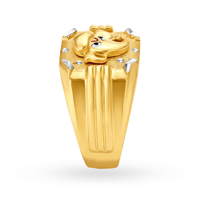 Religious 22 Karat Yellow Gold Lord Ganesha Finger Ring,,hi-res