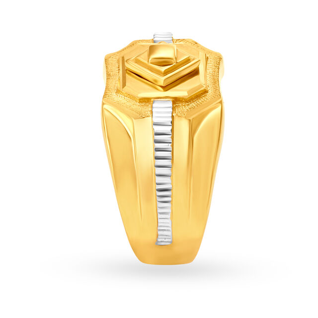 Handsome 22 Karat Yellow Gold Geometric Finger Ring,,hi-res