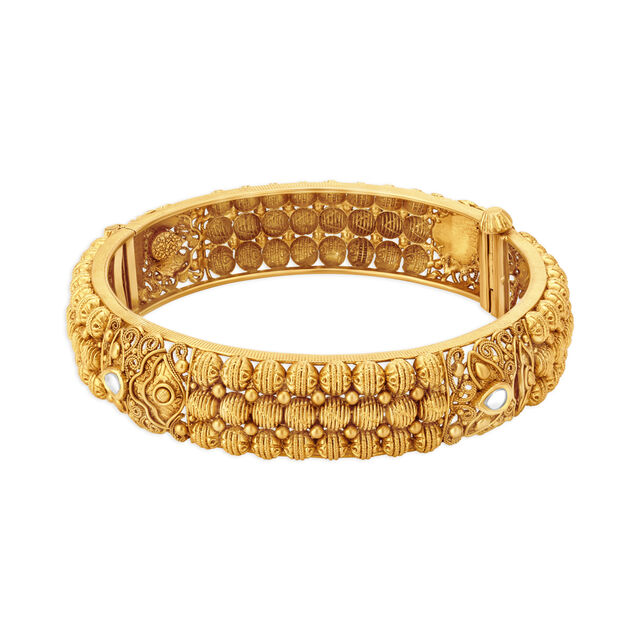 Traditional Kundan Gold Bangle,,hi-res 