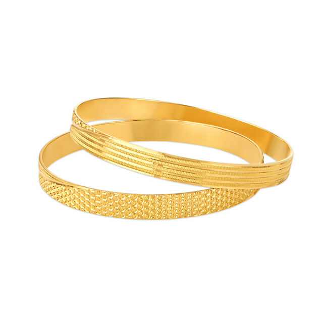 Sparkling Yellow Gold Honeycomb Bangles 