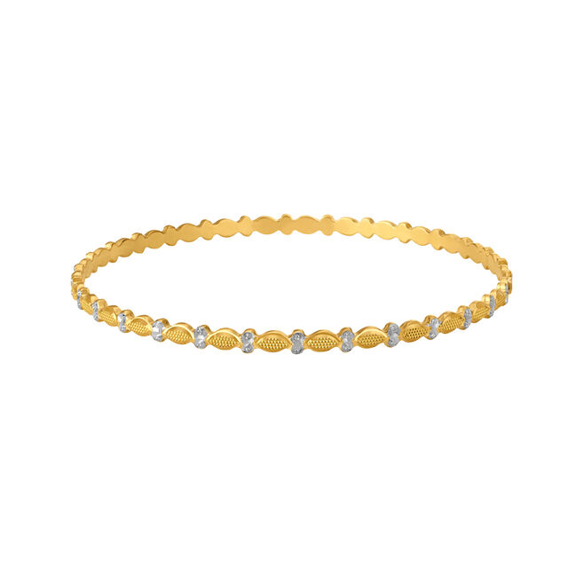 Luxuriant Yellow Gold Oval Wreath Bangles 2