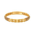 Checkered Design Gold Bangle,,hi-res 2