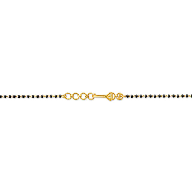 Stunning Yellow Gold Carved Bead Mangalsutra