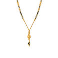 Dazzling Yellow Gold Carved Bead Mangalsutra 