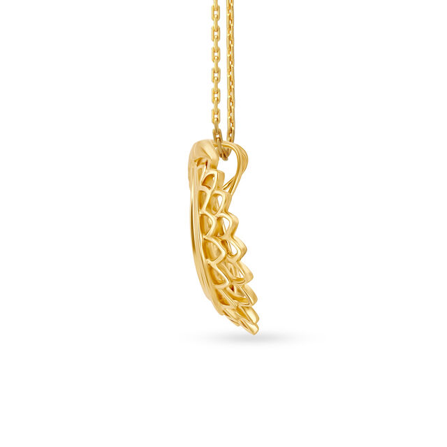 Stylish Gold Mesh Pendant and Earrings Set,,hi-res 3