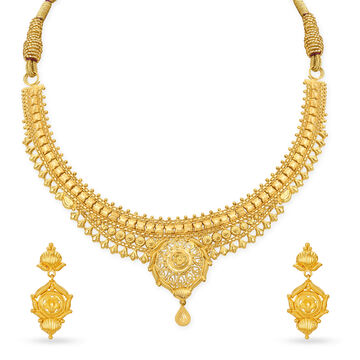 Spellbinding Floral Gold Necklace Set