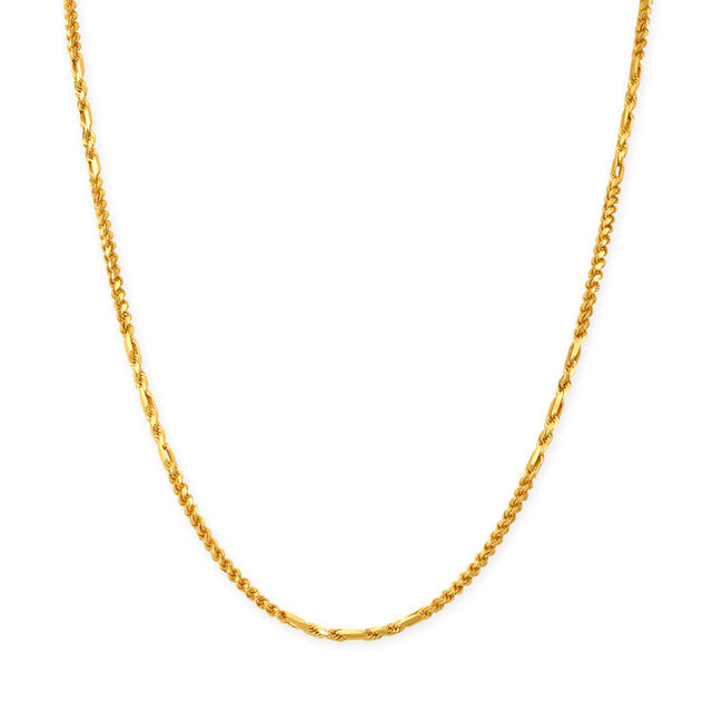 Rope Patterned Gold Chain,,hi-res