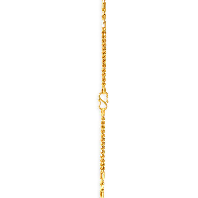 Rope Patterned Gold Chain,,hi-res