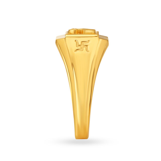 Religious 22 Karat Yellow Gold Om Finger Ring,,hi-res