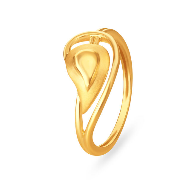 Refreshing 22 Karat Yellow Gold Leaf Finger Ring 2