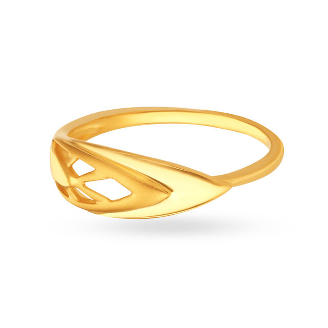 Quirky 18 Karat Yellow Gold Fern Motif Finger Ring 2