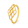 Surreal 18 Karat Yellow Gold Scaled Finger Ring 