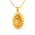 Decorated 22 Karat Yellow Gold Ganesha Pendant,,hi-res 