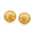 Hypnotic 22 Karat Yellow Gold Circular Studs 