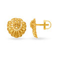 Luminous 22 Karat Yellow Gold Floral Filigree Studs 2