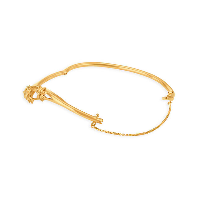 Floral Motif Gold Bangle 2