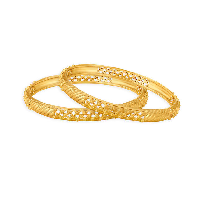 Surreal Mesh Gold Bangles,,hi-res 