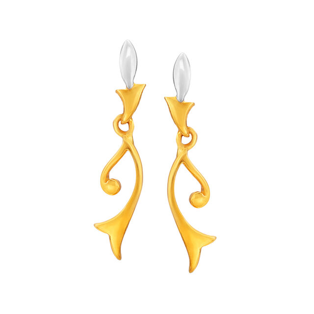 Striking 22 Karat Yellow Gold Ovoid Drops 