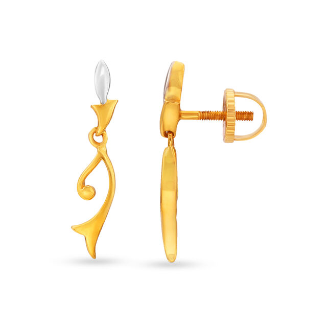 Striking 22 Karat Yellow Gold Ovoid Drops 2