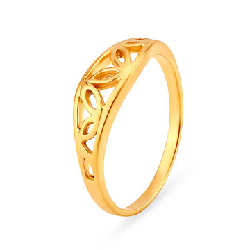 Ultra Modern Leafy Gold Finger Ring
