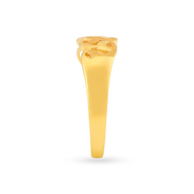 Classy 22 Karat Yellow Gold Floral Jaali Work Finger Ring,,hi-res 3