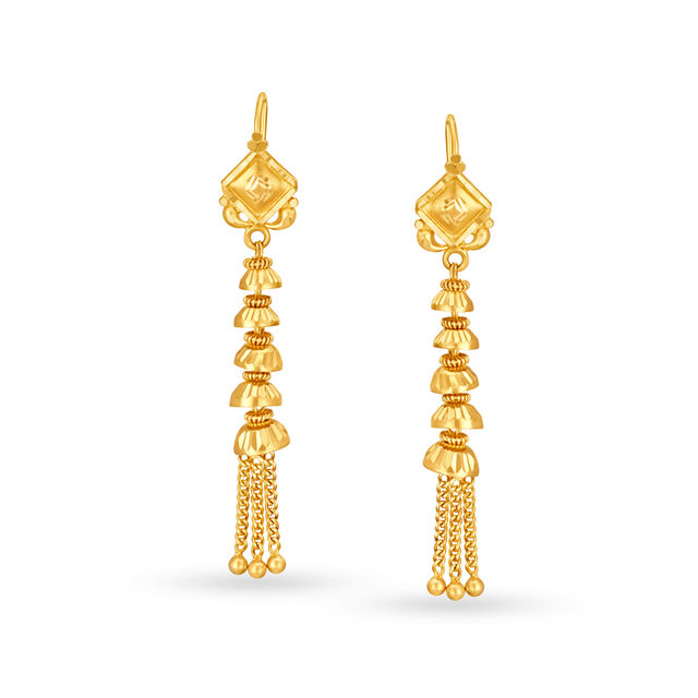 Elegant 22 Karat Yellow Gold Layered Danglers,,hi-res 
