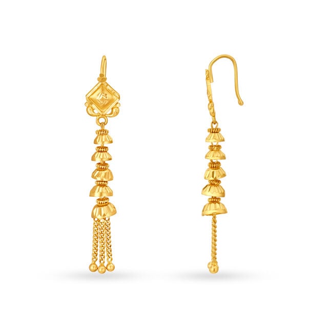 Elegant 22 Karat Yellow Gold Layered Danglers,,hi-res 2
