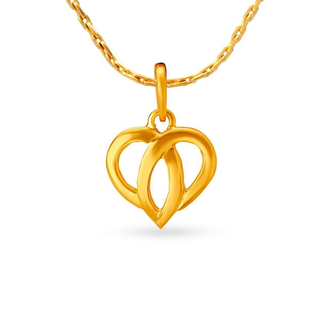 Heart Shaped Gold Pendant For Kids,,hi-res 