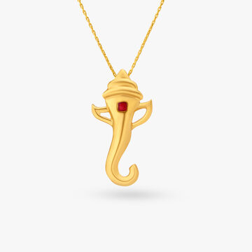 Divine Lord Ganesha Gold Pendant