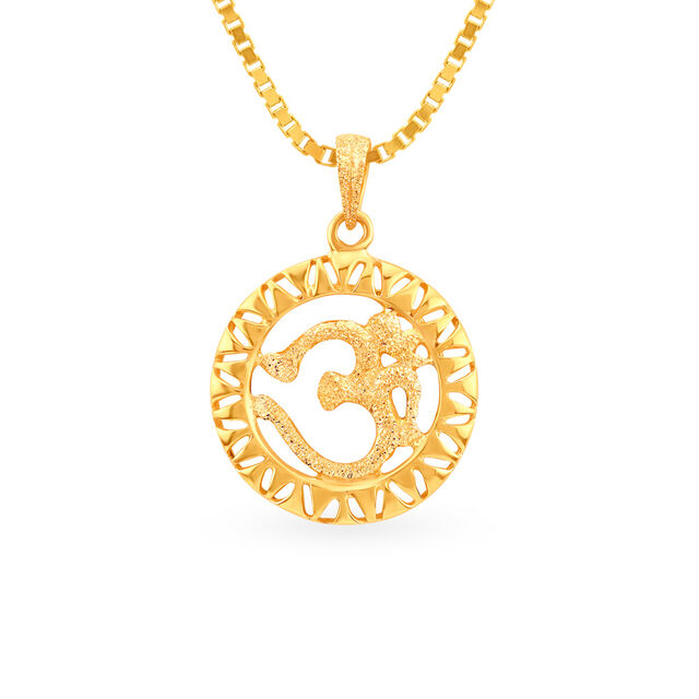 Ornamented Om In 22 Karat Gold Pendant 