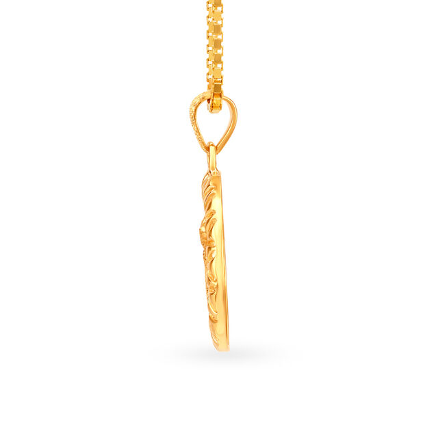 Ornamented Om In 22 Karat Gold Pendant 2
