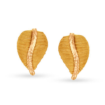 Mutifaceted 22 Karat Yellow Gold Studs In Dual Tone