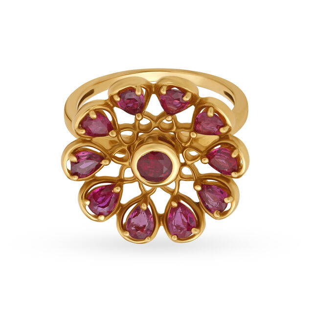 Luxurious Floral Ruby Ring,,hi-res 2