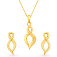 Artistic Infinity Gold Pendant and Earrings Set,,hi-res 