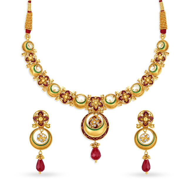 Captivating Gold Necklace Set,,hi-res 