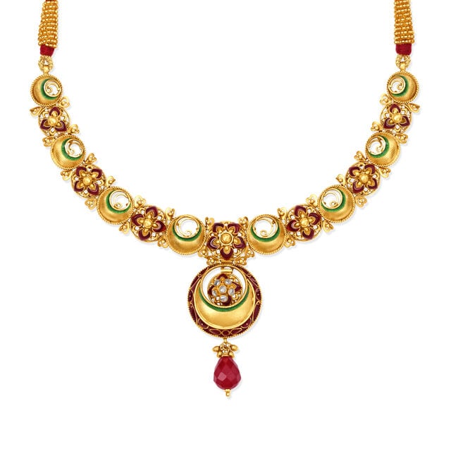 Round Gold Necklace Set 2