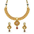 Pristine Floral Gold Necklace Set,,hi-res 