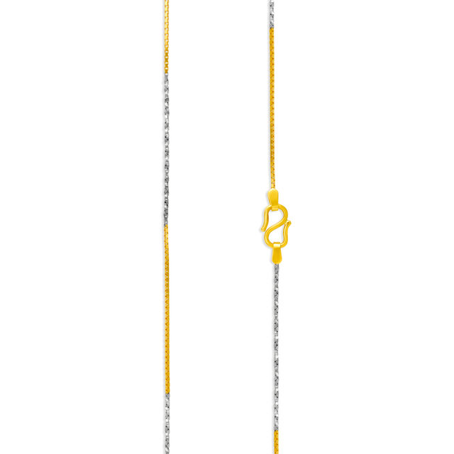 Rhodium Finish Gold Box Chain for Men