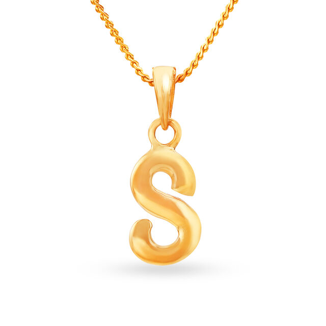 Beautiful 22 Karat Gold Alphabet Pendant In Matte,,hi-res 