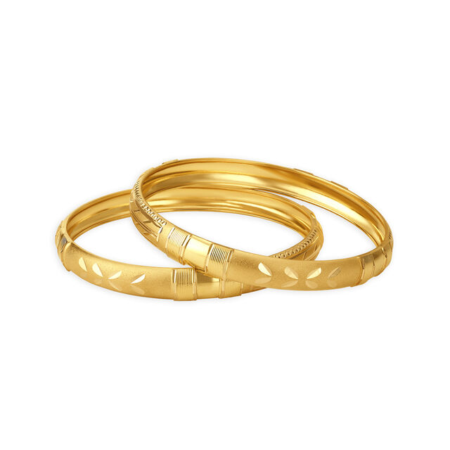 Flatly Carved Gold Bangle,,hi-res 