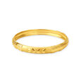 Flatly Carved Gold Bangle,,hi-res 2