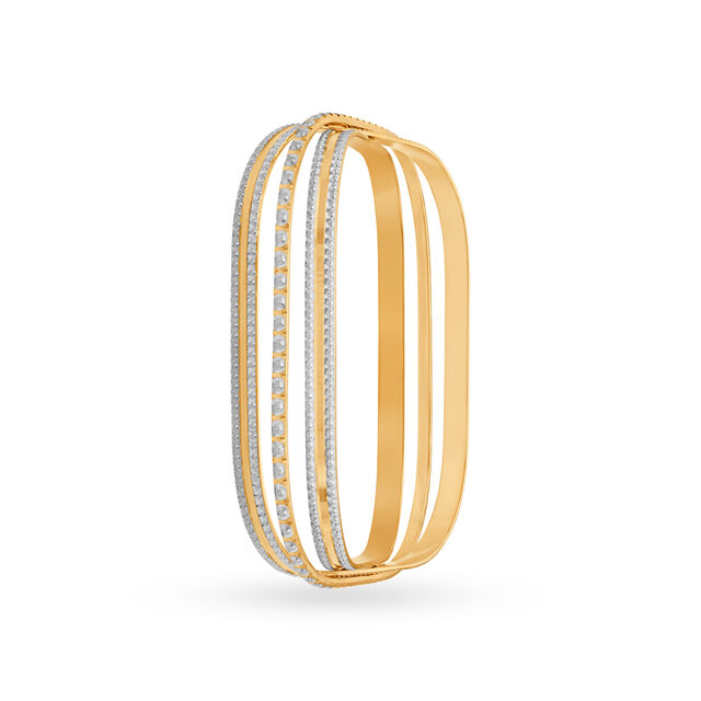 Glimmering Yellow Gold Embossed Bangle 2