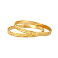 Winsome Yellow Gold Floral Etched Bangles,,hi-res 