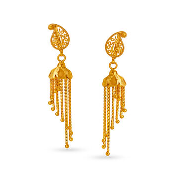 Slender Mango Design Drop Earrings