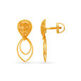 Sophisticated 22 Karat Yellow Gold Jali-Work Drop Earrings 2