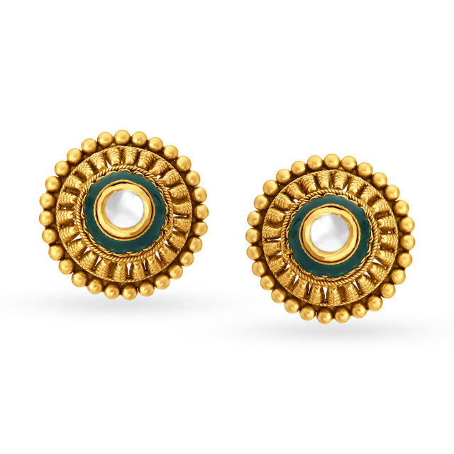 Alluring 22 Karat Yellow Gold Floral Studs,,hi-res 